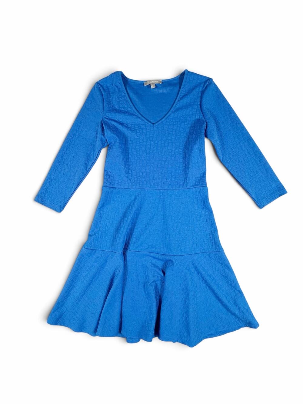 NY Collection Women’s Blue Textured Fit & Flare Dress XS